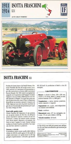 Scheda auto isotta - isotta, fraschini